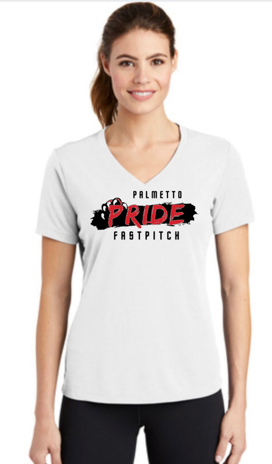 Palmetto Pride  LST340 Sport-Tek® Women's PosiCharge® RacerMesh® V-Neck Tee