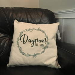 Family Name Established Pillow Cover