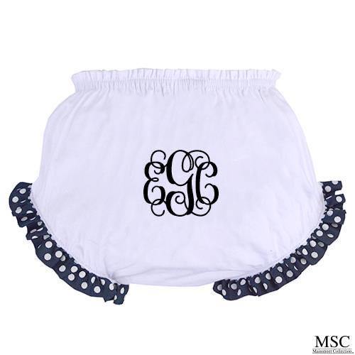 Monogrammed Dot Ruffle Bloomers