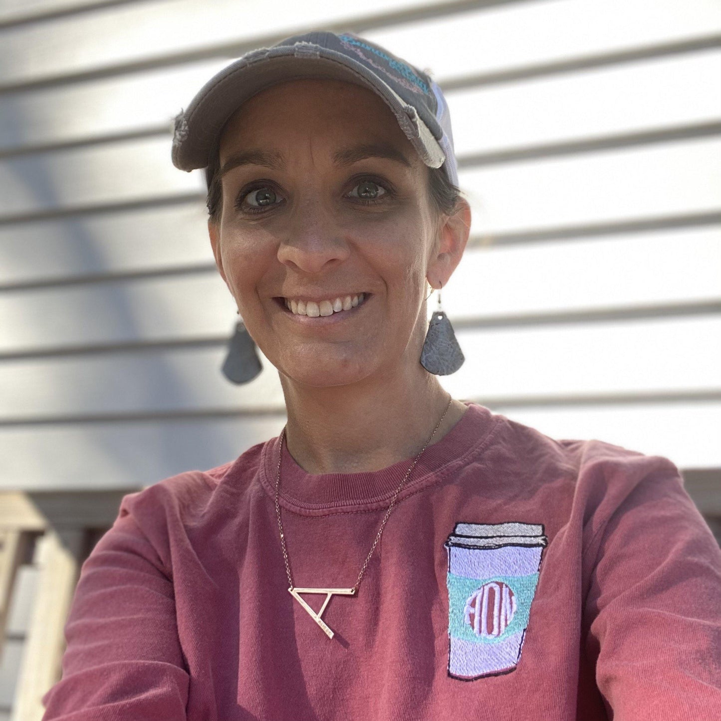 Coffee Cup Monogrammed Tee - Banana Bug Designs