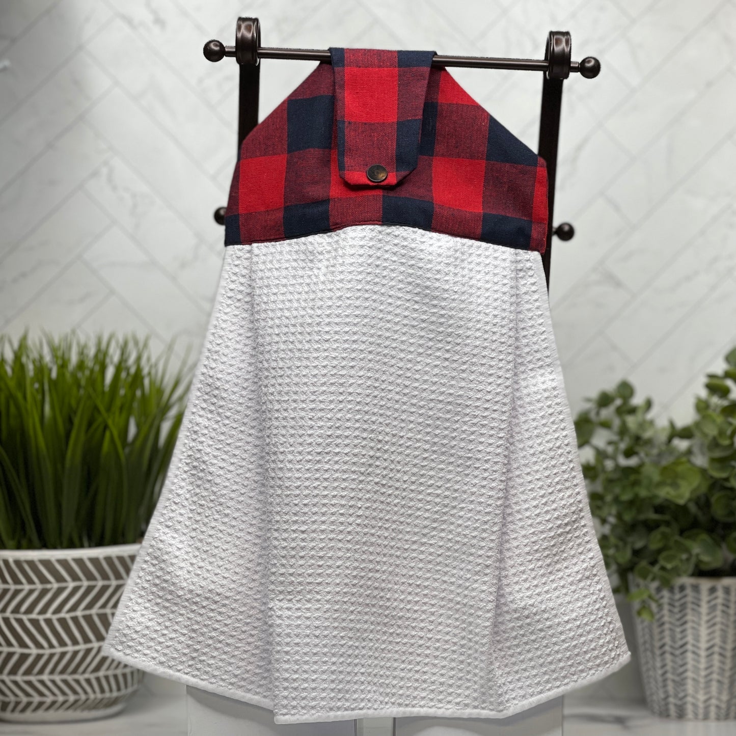 Red and Black Buffalo Check Tea Towel