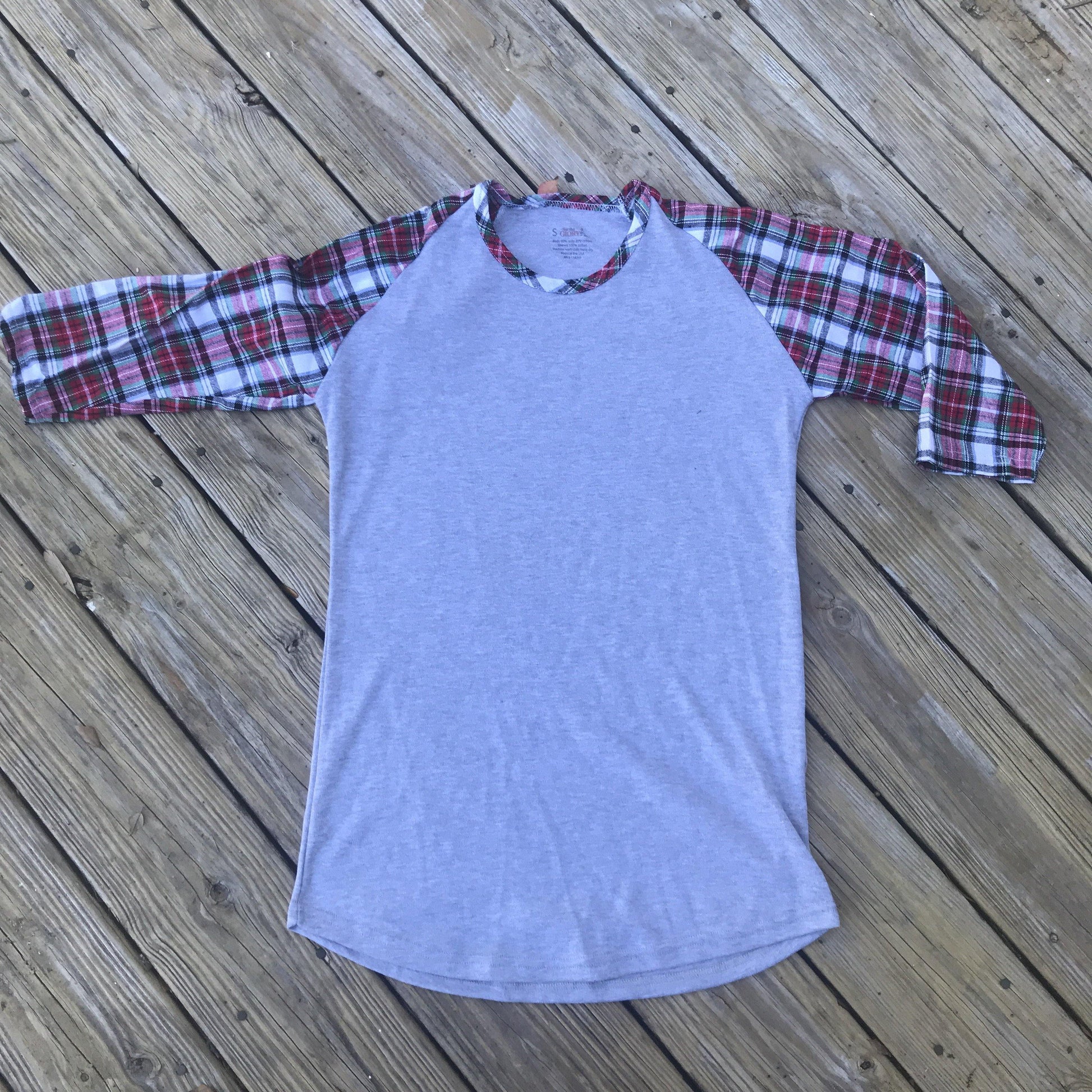 Plaid Sleeves Raglan - Banana Bug Designs