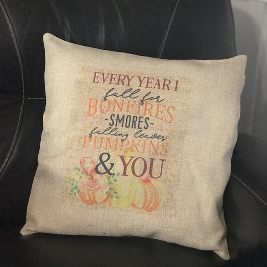 Every Fall Burlap Pillow Cover