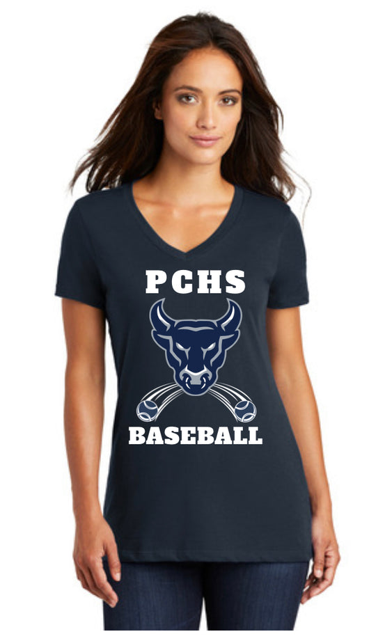 PCHS Baseball Ladies V Neck Tee