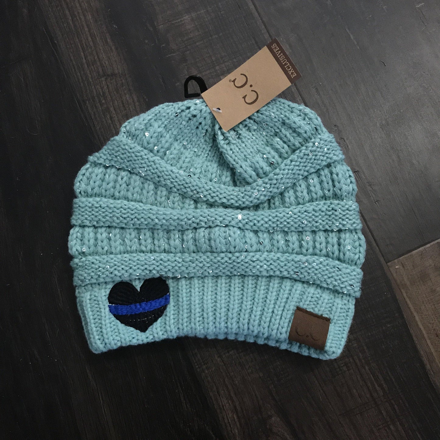 CC Beanie Sequin Ponytail Beanie - Banana Bug Designs