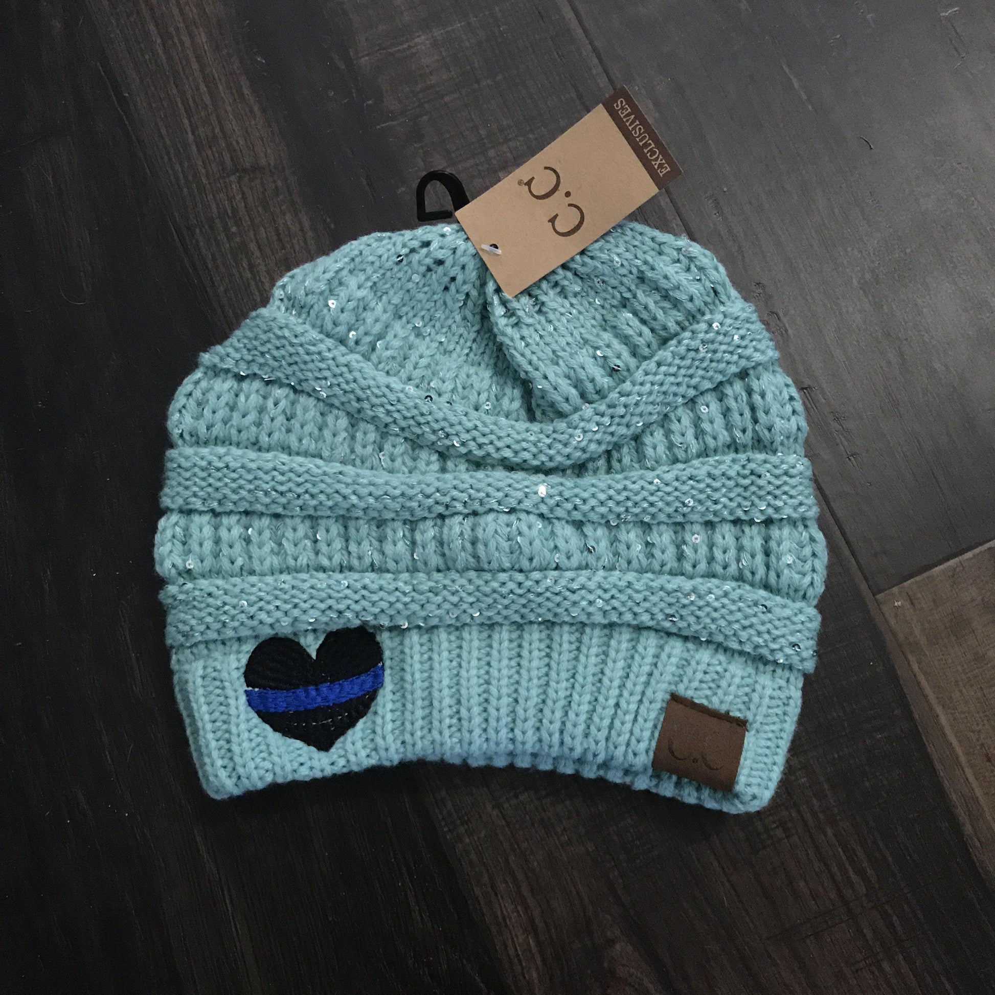 CC Beanie Sequin Ponytail Beanie - Banana Bug Designs