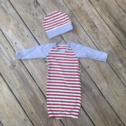 Candy Cane Infant gown and Hat