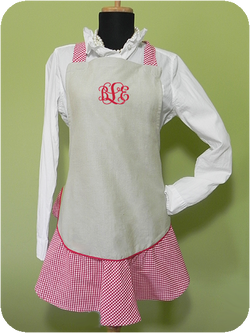 Adult red/white gingham apron