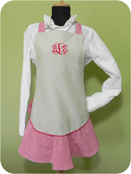 Adult red/white gingham apron
