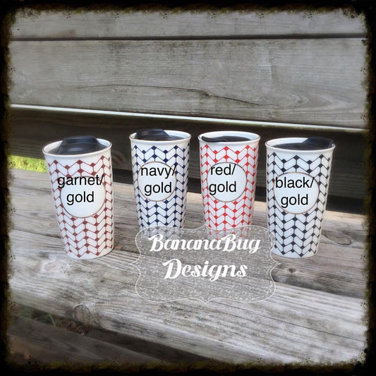 Monogrammed Ceramic Travel Tumbler