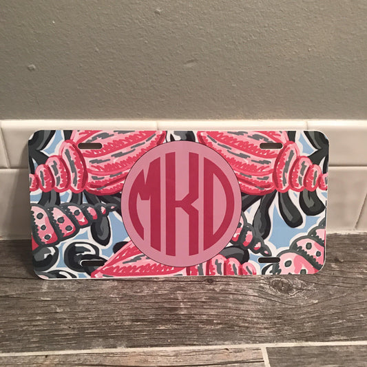Preppy Monogrammed License Plate