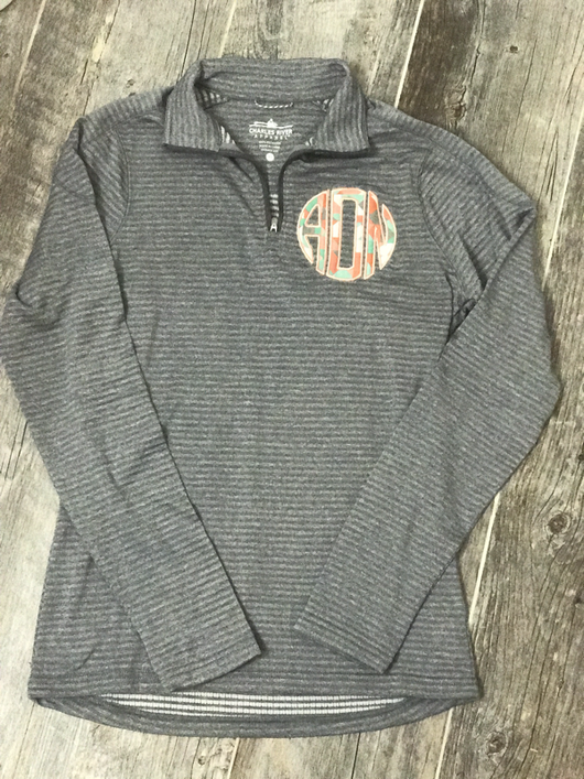 Monogrammed Charles River Crossover Pullover