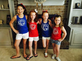 Monogrammed Fourth of July Tank