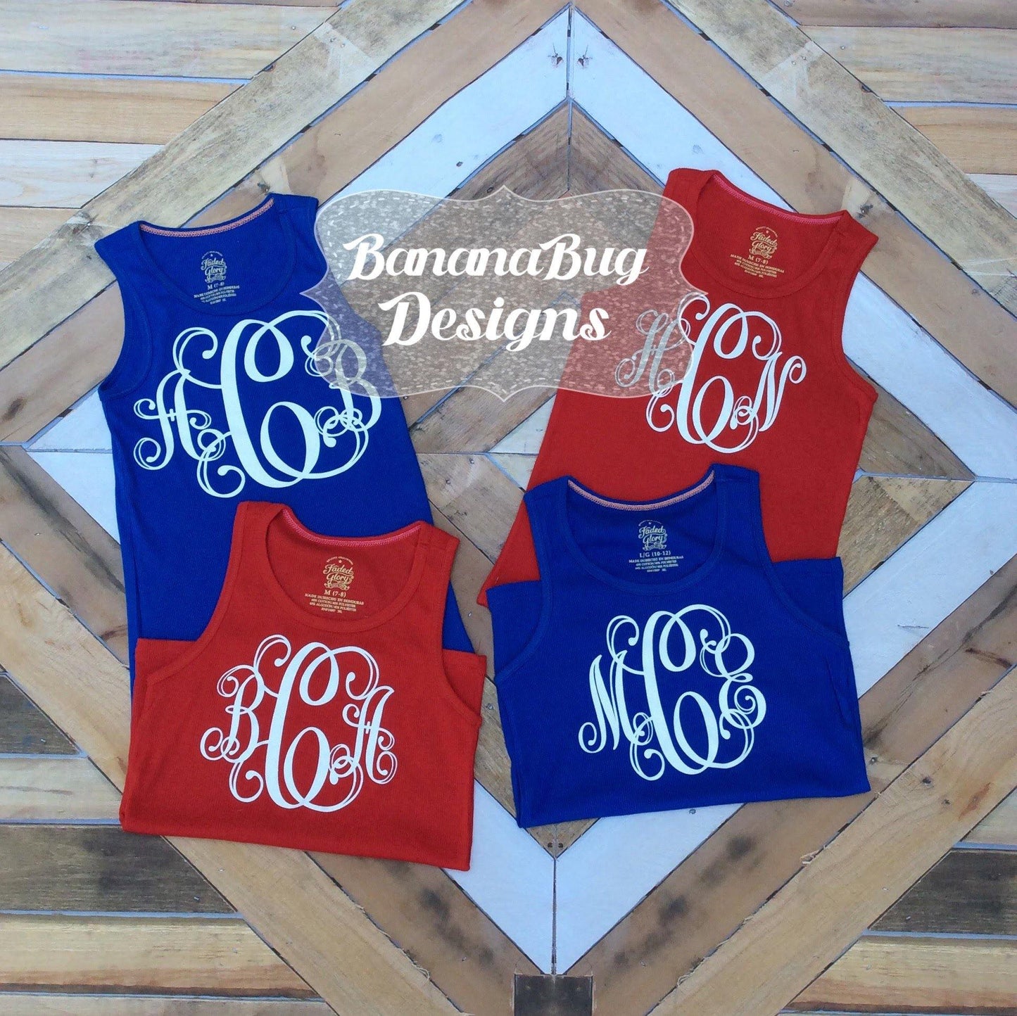 Monogrammed Fourth of July Tank