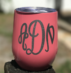 Monogrammed Swig Wine Glass with Lid