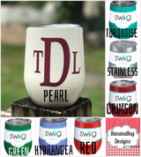 Monogrammed Swig Wine Glass with Lid