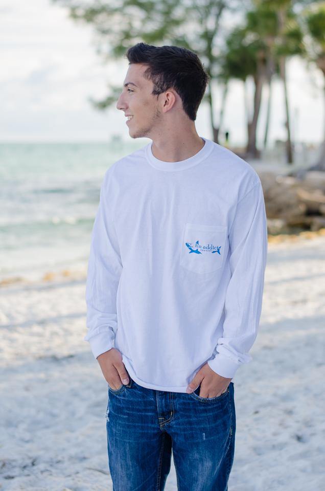 Fin Addicts Apparel long sleeve pocket tee