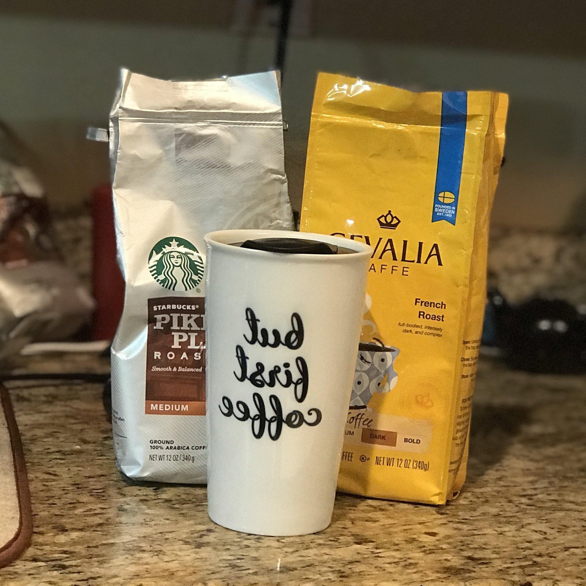 But Coffee First Ceramic Travel Mug