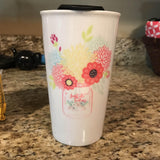 Just Do Today Floral Ceramic Travel Mug