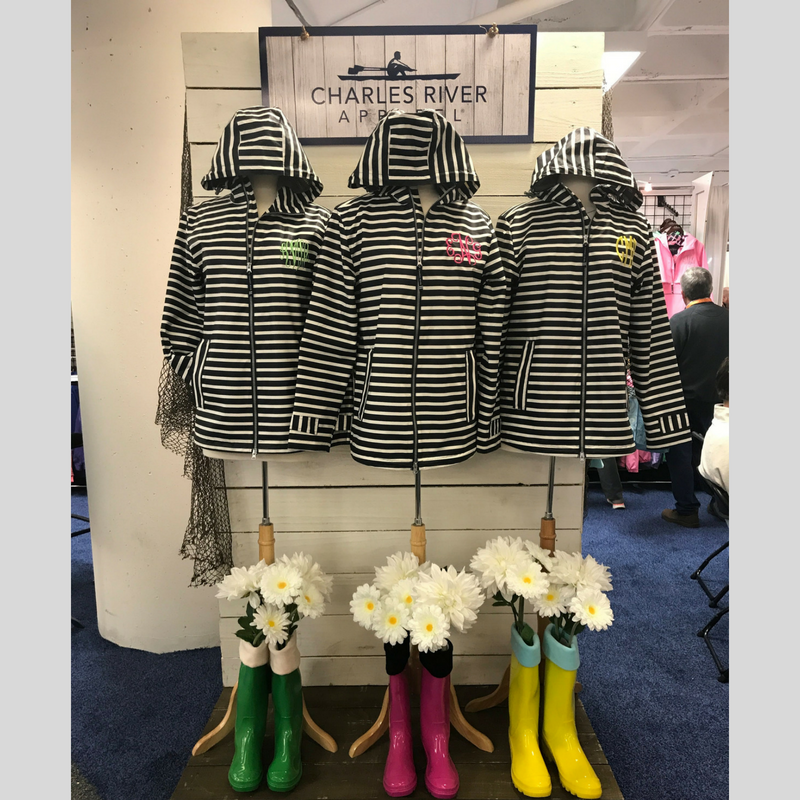 Monogrammed Stripe New Englander Rain Jacket